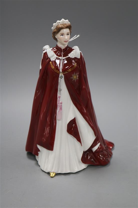 A Royal Worcester figure in celebration of the Queens 80th birthday 2006